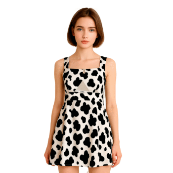 Vestido Animal Print Blanco